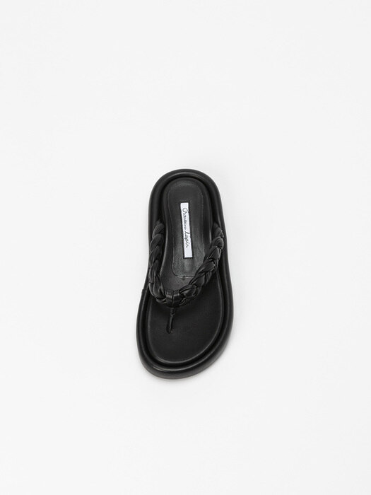 Dakota Footbed Thong Slides in Black