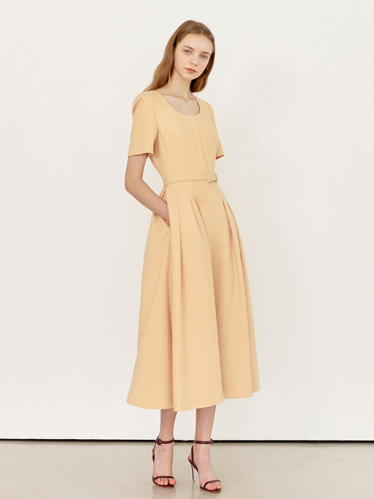 [미전시]DAISY U-neck voluminous dress (Butter)