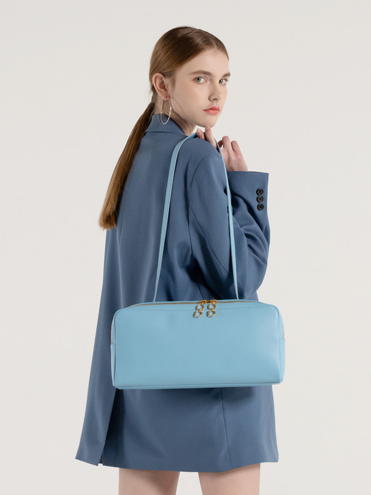 Oblong shoulder bag [Blue]