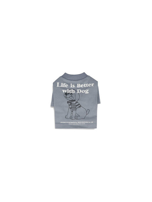 Life is Better with Dog T-shirt for dog Air Blue