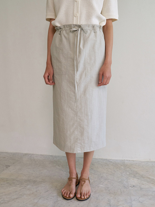 Livia Drawstring Skirt in Sage
