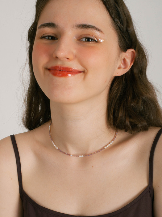 violet beads choker necklace