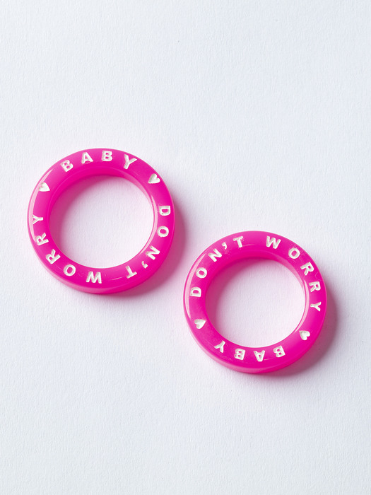 Lettering Ring - neon pink