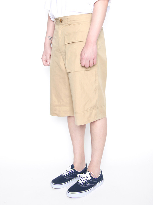 pnv016_soft mood cargo shorts (beige)