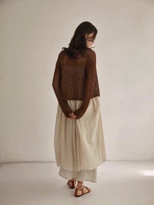 Linen waffle scacy Cardigan - 4color