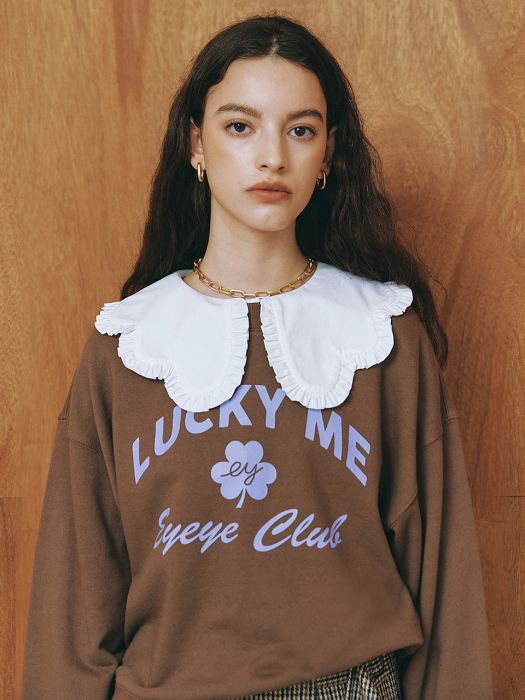 EYEYE LUCKY ME SWEATSHIRT_MOCHA (EEOO3WSR05W)