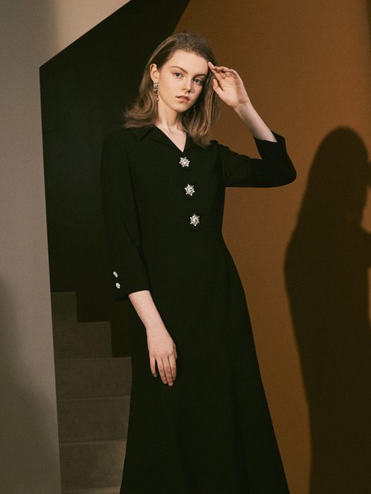 XOIS / Jewel Long Dress(black)
