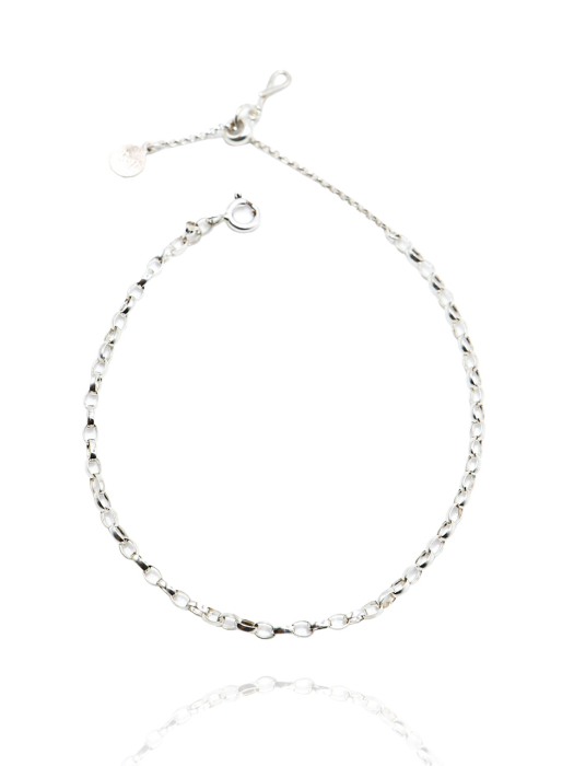 Round BL Chain Silver Anklet Iak36 [Silver]