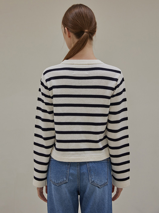 Italy cotton cardigan (stripe)