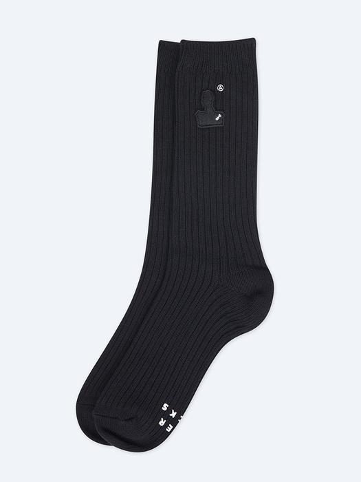 Portrait logo socks Noir