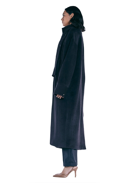 BLACK LONG LAPEL COAT