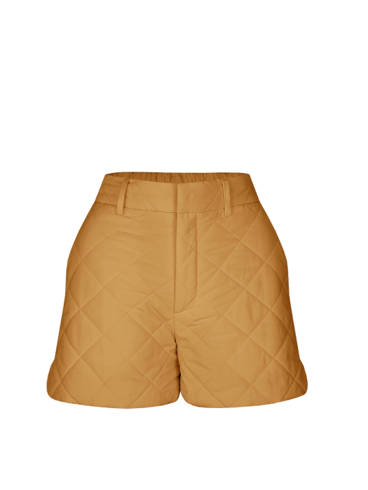 QUILTED SHORT PANTS_CAMEL