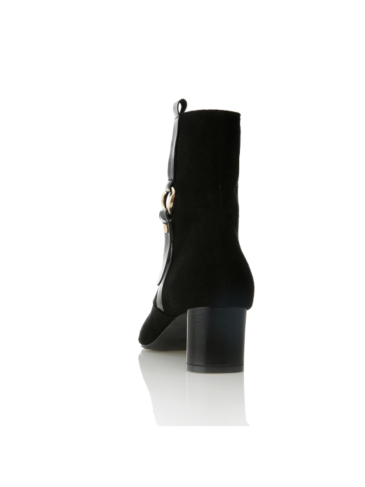 Side ring Point Ankle Boots - MD1086b Black