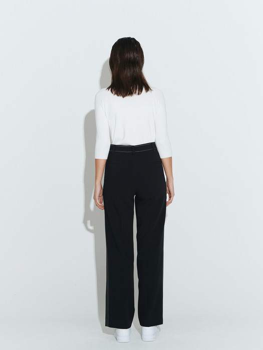 Stitched straight trouser [Black]
