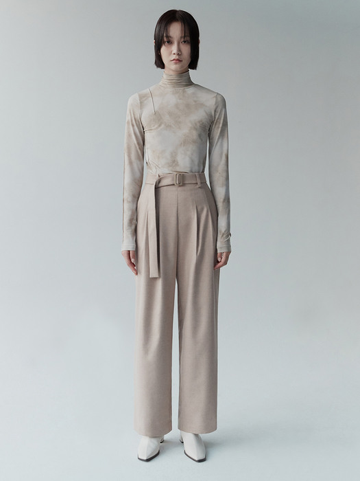 BELTED WIDE LEG TROUSERS BE