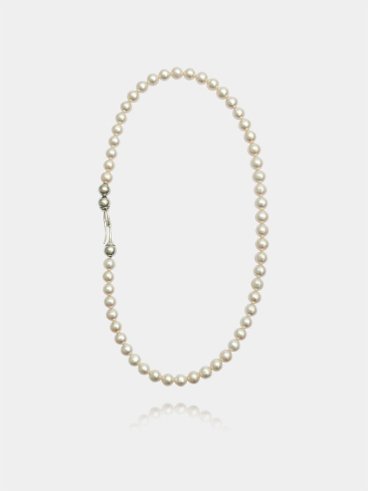 실버 진주 목걸이 (silver ball pearl beads necklace)