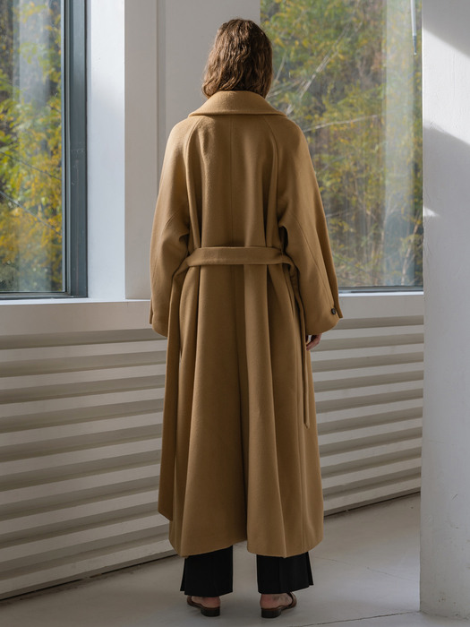 Wool Balmacaan Single Long Coat