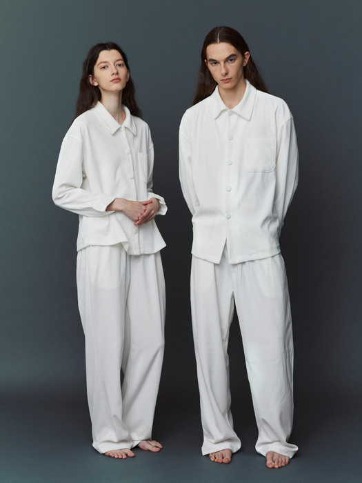 VELOUR PAJAMA COUPLE SET_snow