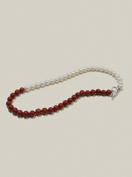 PEARL WITH RED JASPER