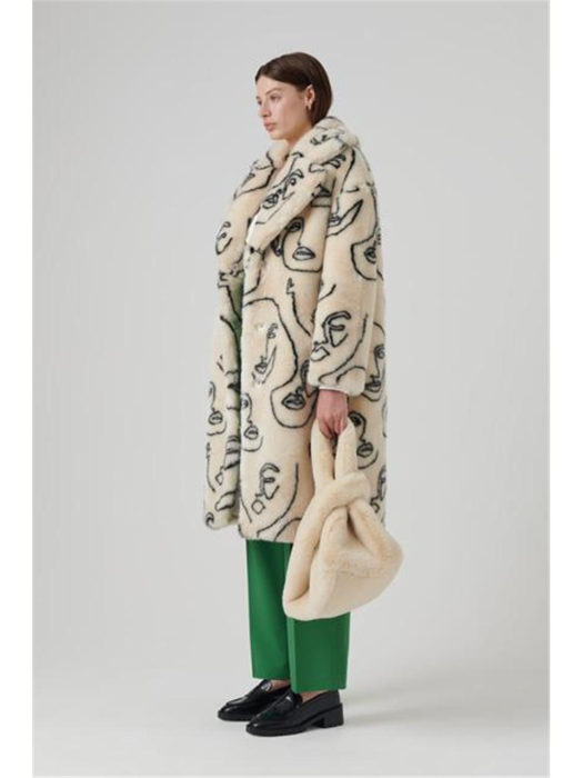 KATIE FAUX FUR LONG COAT FACES