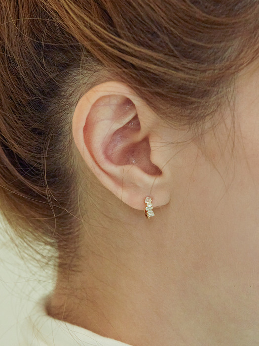 Star Fragment Cubic Onetouch Earring (Silver925)