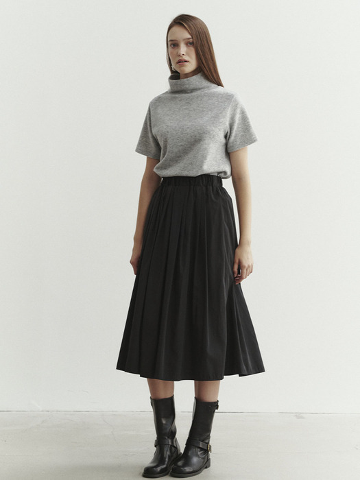 [단독] PINTUCK BANDING FULL SKIRT - BLACK