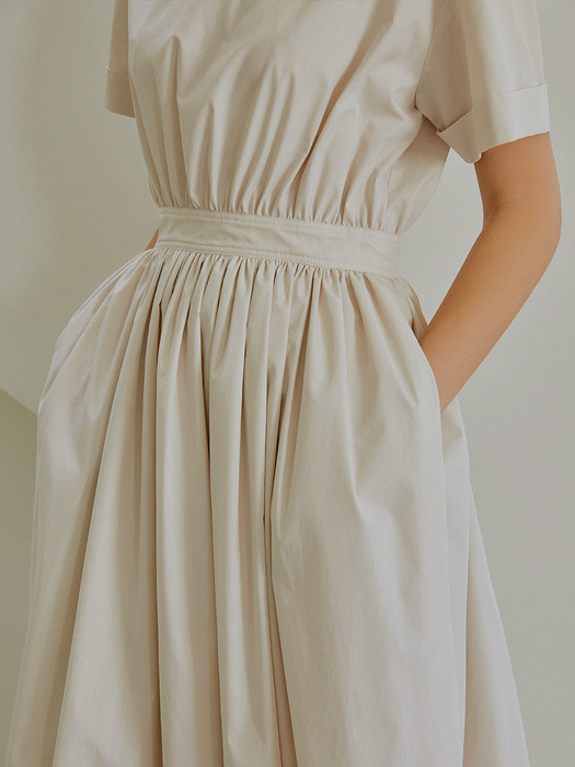 Soft cotton long dress (beige)