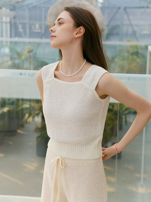 Organic Cotton Knit Sleeveless  Ivory (WE2351T500)