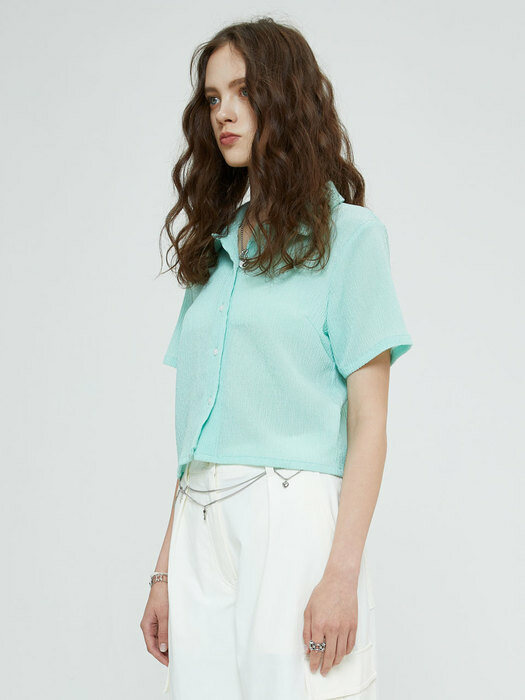 RELAXED CRINKLE SHIRT (MINT)