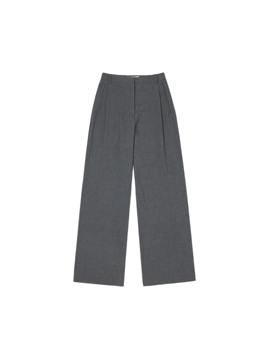 SIPT7047 side banding wide trousers_Charcoal