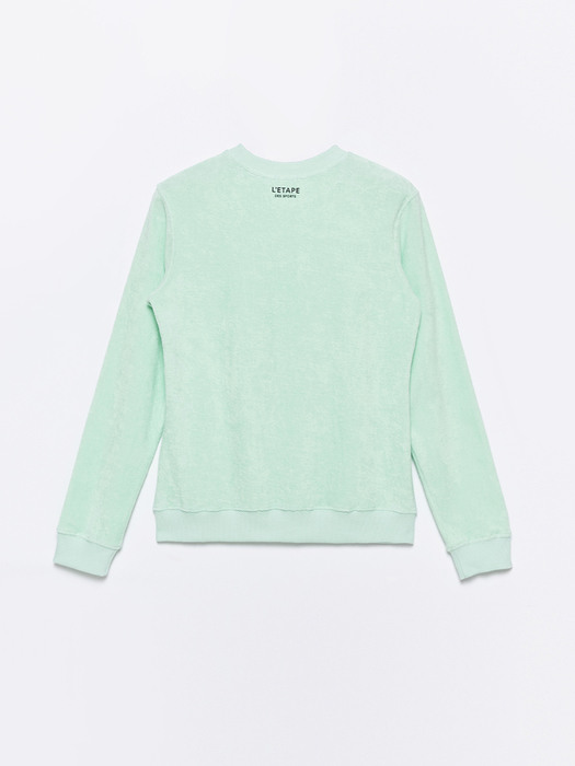 Terry Crew Neck Pullover - Mint