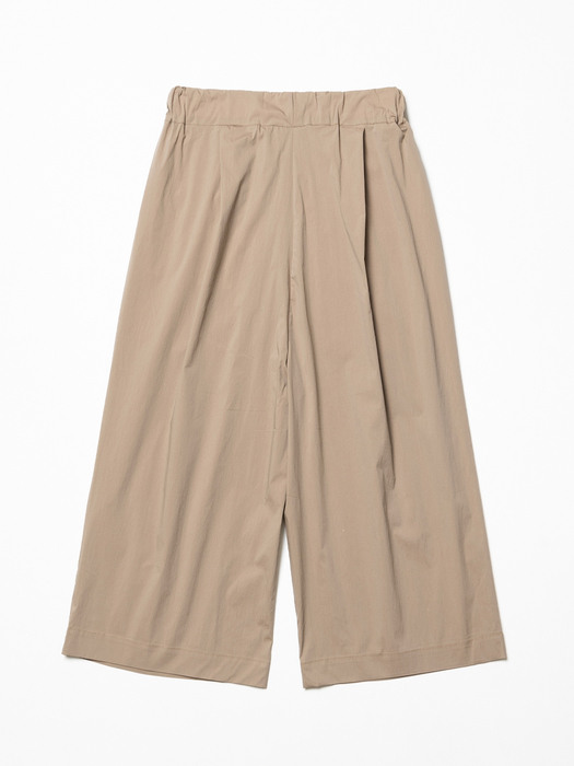 Compact yarn wide-leg pants Brown