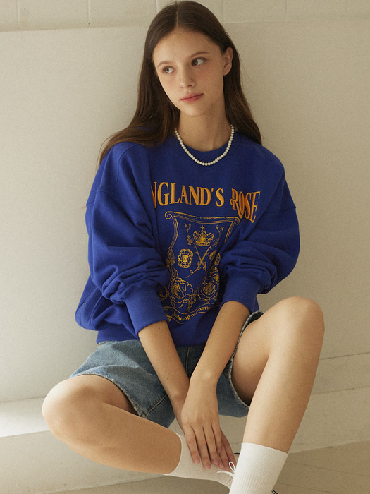 Rose Emblem embroidery Sweatshirt - Navy