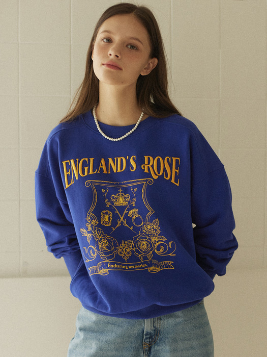 Rose Emblem embroidery Sweatshirt - Navy