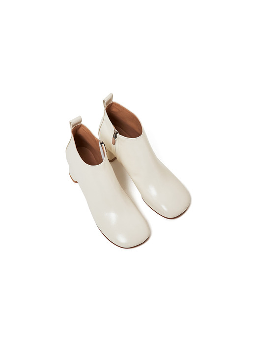 50mm Pebble Round Toe Booties (WHITE)