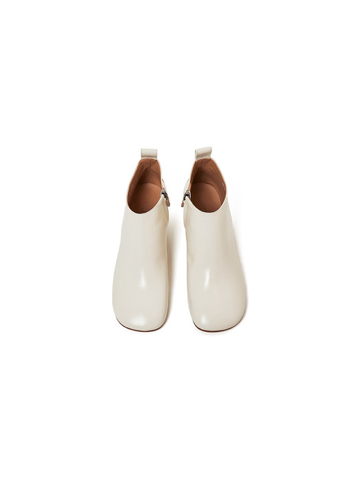 50mm Pebble Round Toe Booties (WHITE)