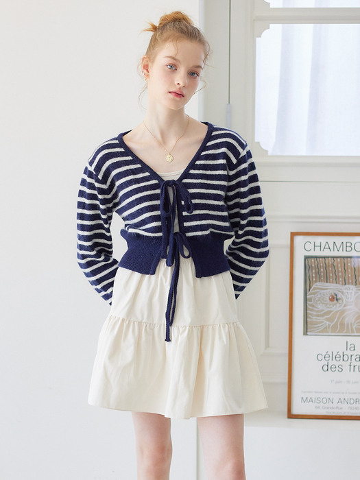 ROSE RIBBON ALPACA CARDIGAN_NAVY