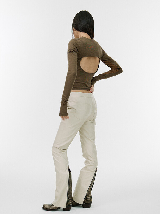 FAUX LEATHER PANTS CREAM