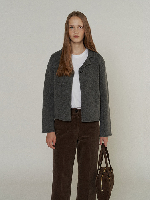 Naomi Wool Knit Jacket in Grey