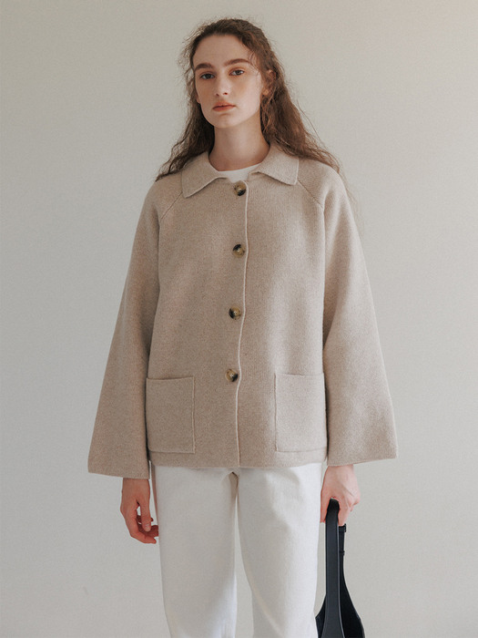Wool Half Coat (Beige)