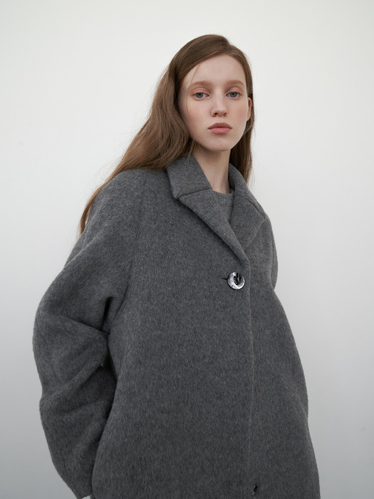 Volume Alpaca Coat-Grey