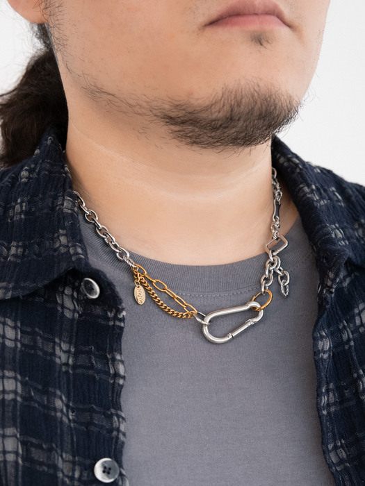 [Unisex] Heavy and chunky mix chain necklace