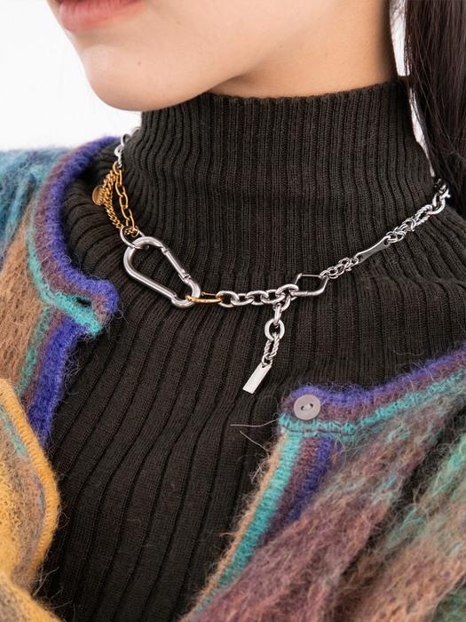 [Unisex] Heavy and chunky mix chain necklace