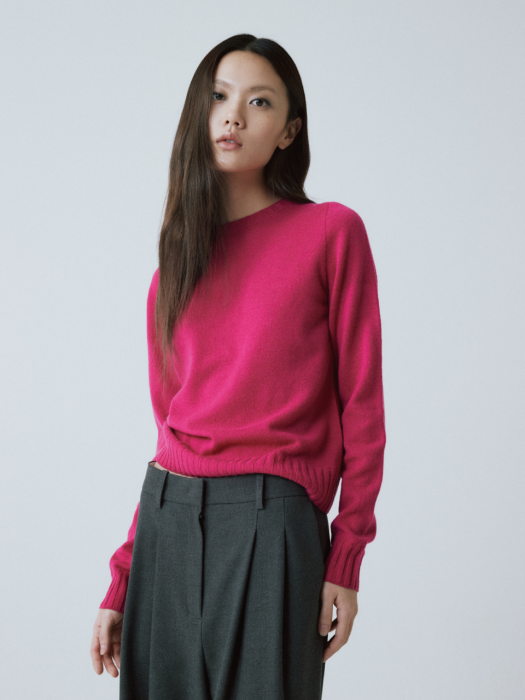 PINK PURE CASHMERE KNIT TOP
