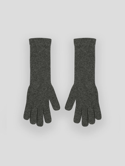 WOOL LONG GLOVES [CHARCOAL]