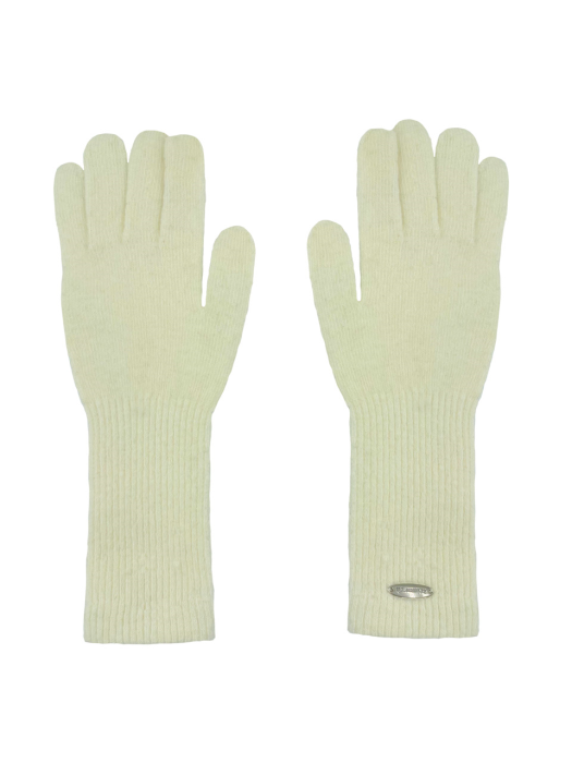 Tri Fluffy Gloves Ivory