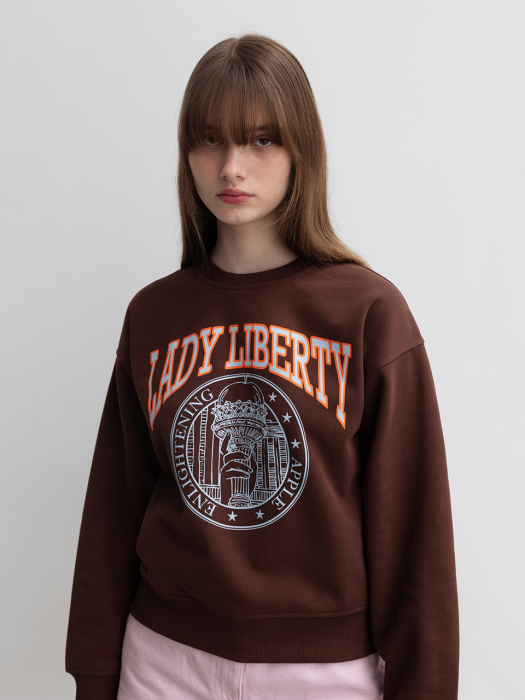 Lady Liberty Sweatshirt Chocolate Brown (JWTS3E900W3)
