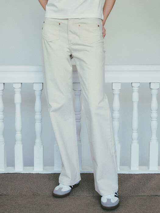P3140 Pigment front pocket pants_Cream