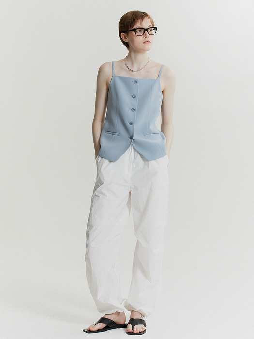 [Drama Signature] Sleeveless Button-Down Top_3color