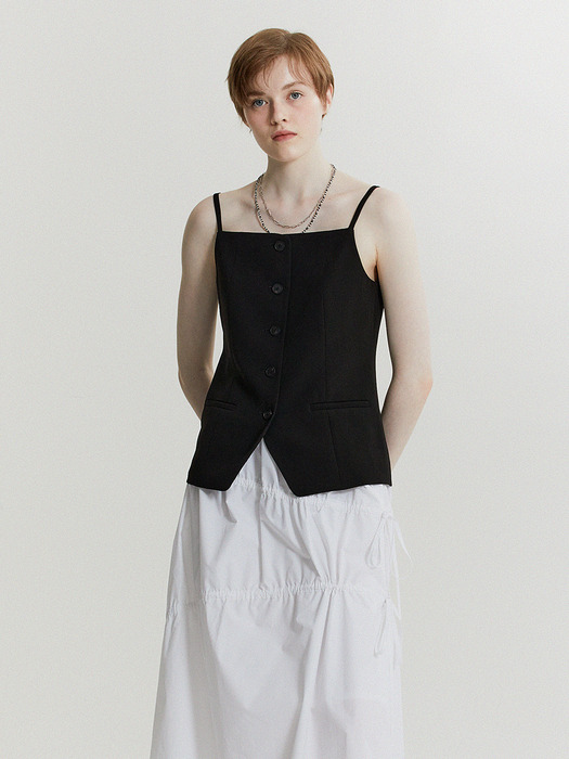 [Drama Signature] Sleeveless Button-Down Top_3color